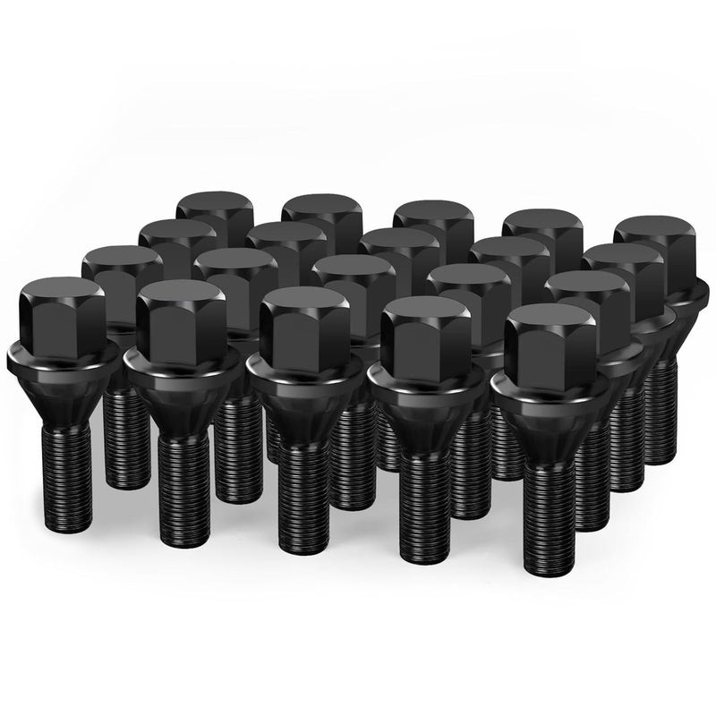dynofit Store 12x1.25 OEM Wheel Lug Bolts, Compatible with 2018-2024 Jeep Compass 2014-2013 Cherokee 2015-2017 Chrysler 2013-2016 Dodge Dart，20pcs ET 19mm Hex 28mm Shank for Solid Chrome Wheel Studs Set - Image 1